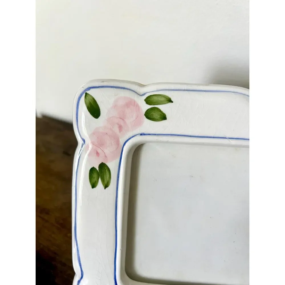Vintage Floral Ceramic 4x6 Picture Frame | Cottagecore Farmhouse Prairiecore